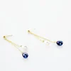 Boucles D'oreilles Pendantes Or Jaune Brayann Perles De Culture