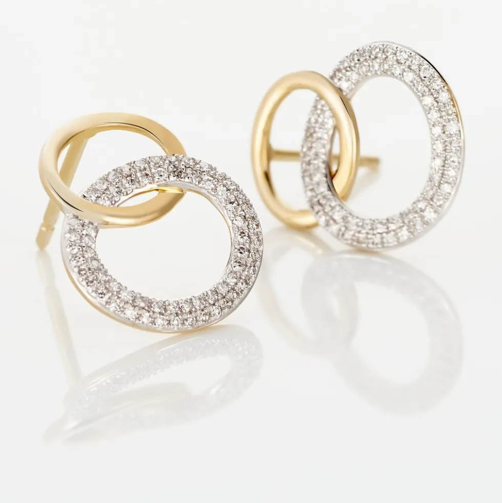 Boucles D'oreilles Pendantes Daniyah Or Jaune Diamant