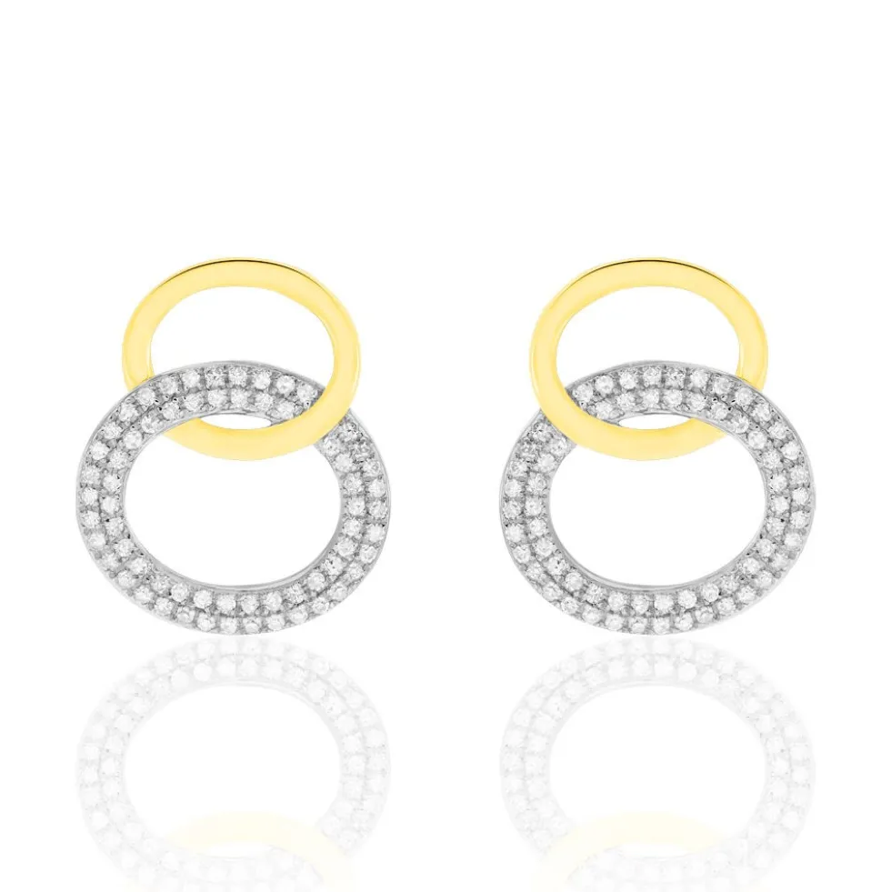 Boucles D'oreilles Pendantes Daniyah Or Jaune Diamant