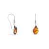 Boucles D'oreilles Pendantes Argent Blanc Lucina Ambre