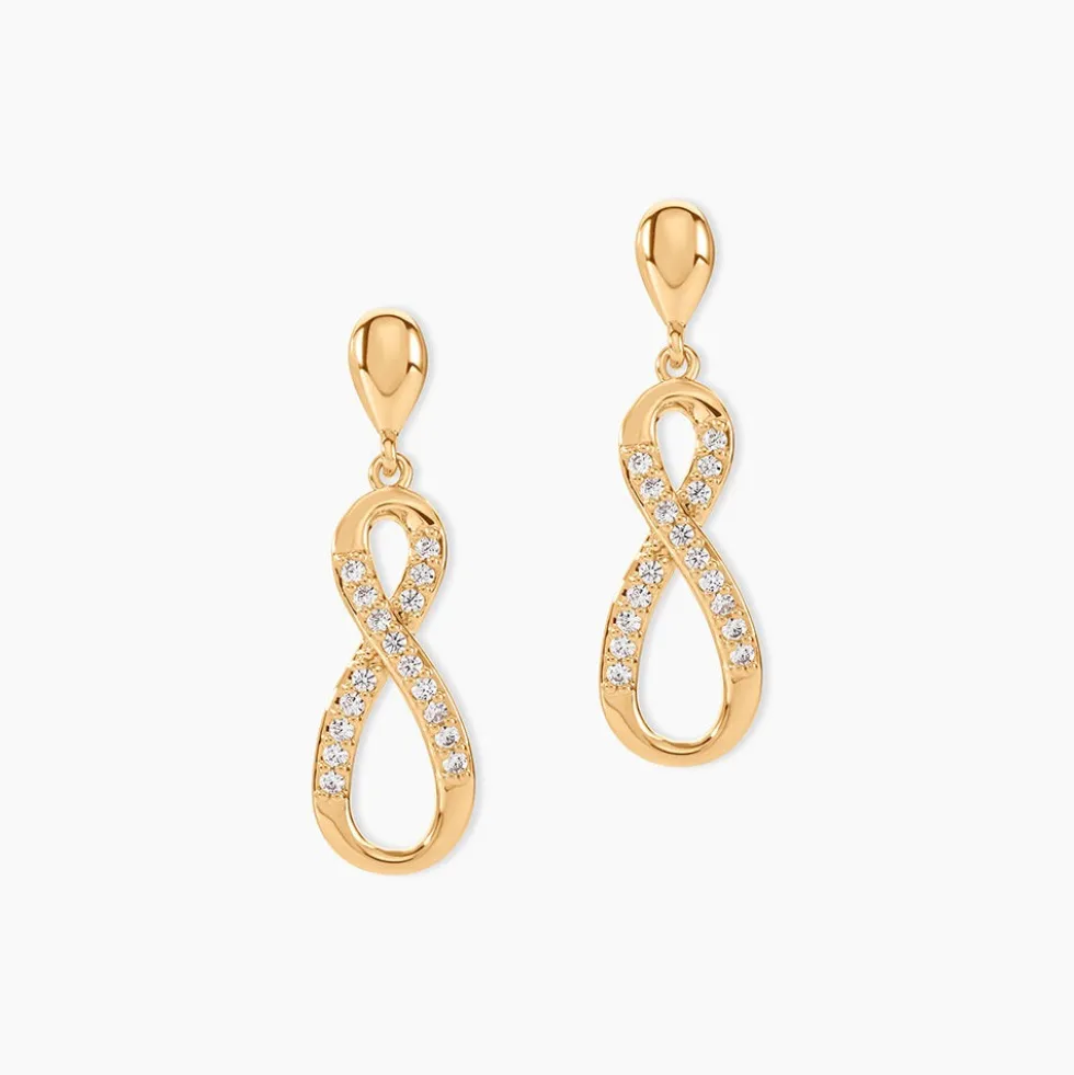 Boucles D'oreilles Pendantes Dunya Plaqué Or Jaune Oxyde De Zirconium