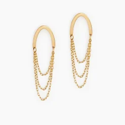 Boucles D'oreilles Pendantes Brin D'or Or Jaune