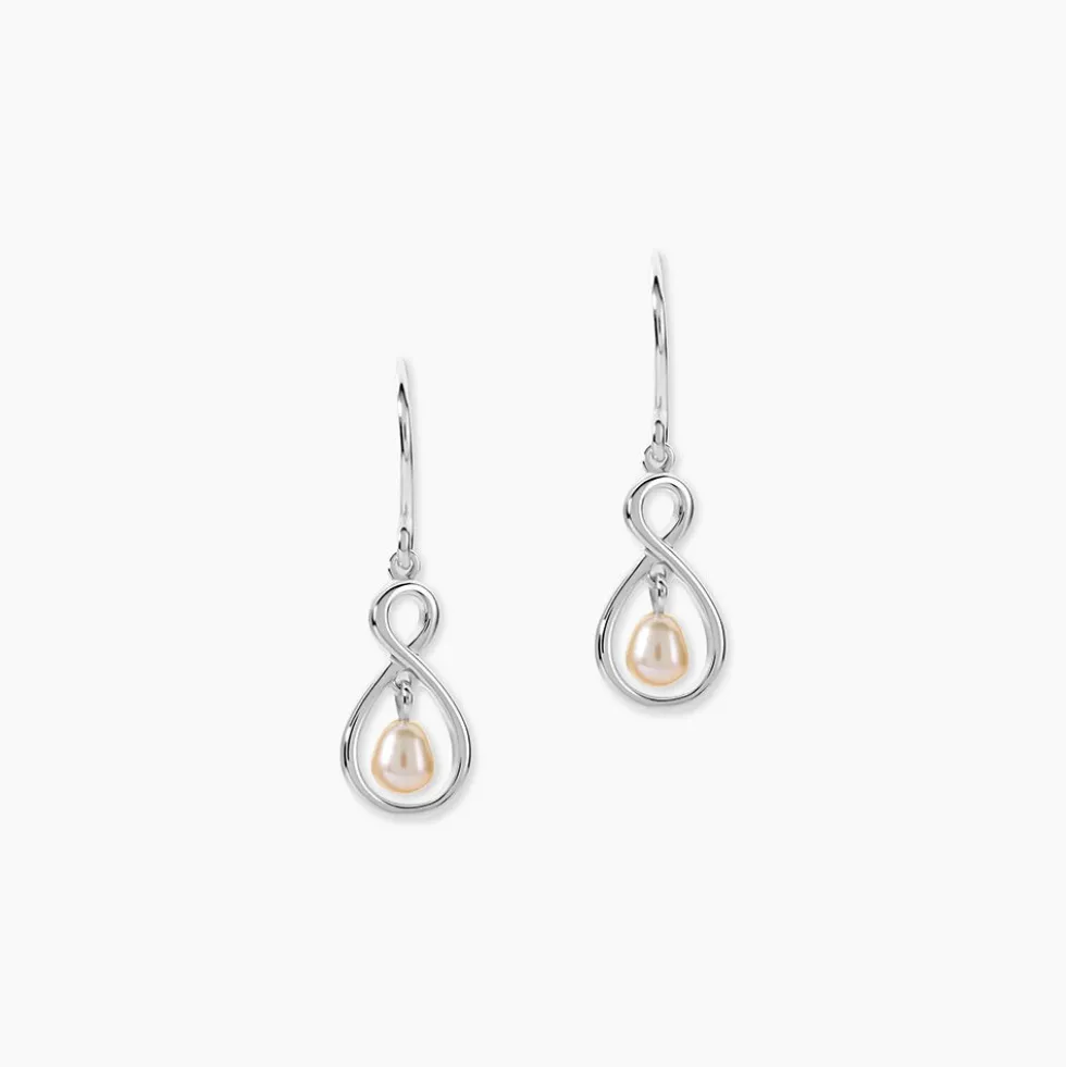 Boucles D'oreilles Pendantes Walae Argent Blanc Perle De Culture