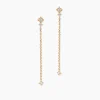 Boucles D'oreilles Pendantes éclat Perlé Plaqué Or Oxyde De Zirconium