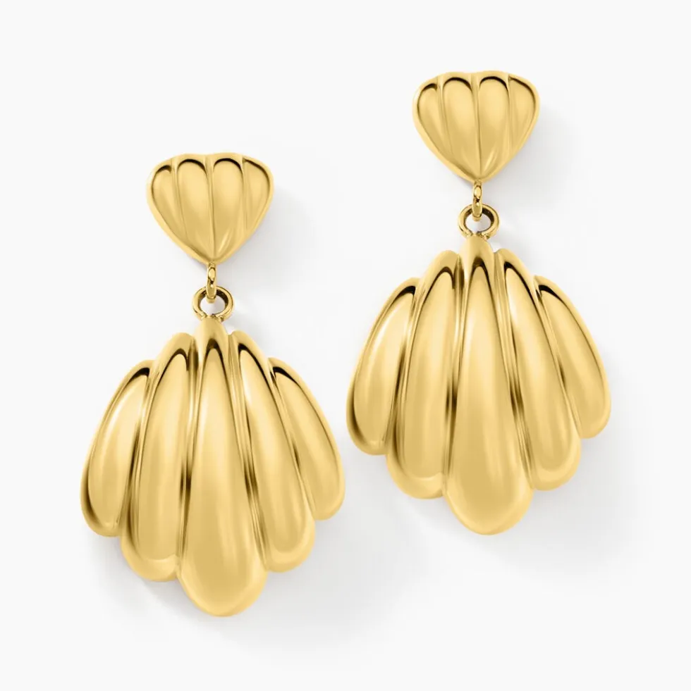 Boucles D'oreilles Pendantes Dila Acier Jaune