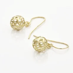 Boucles D'oreilles Pendantes Fidelia Boules Or Jaune