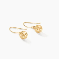 Boucles D'oreilles Pendantes Fidelia Boules Or Jaune