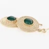 Boucles D'oreilles Pendantes Ilia Plaqué Or Jaune Verre