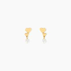 Boucles D'oreilles Pendantes Rihabe Or Jaune Oxyde De Zirconium