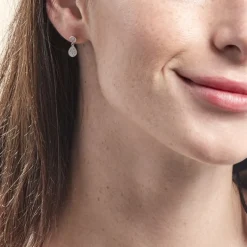 Boucles D'oreilles Pendantes Aletha Argent Blanc Oxyde De Zirconium