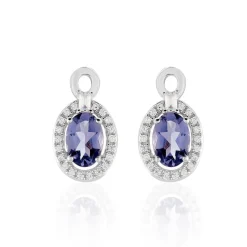 Boucles D'oreilles Pendantes Dally Or Blanc Oxyde De Zirconium Iolite