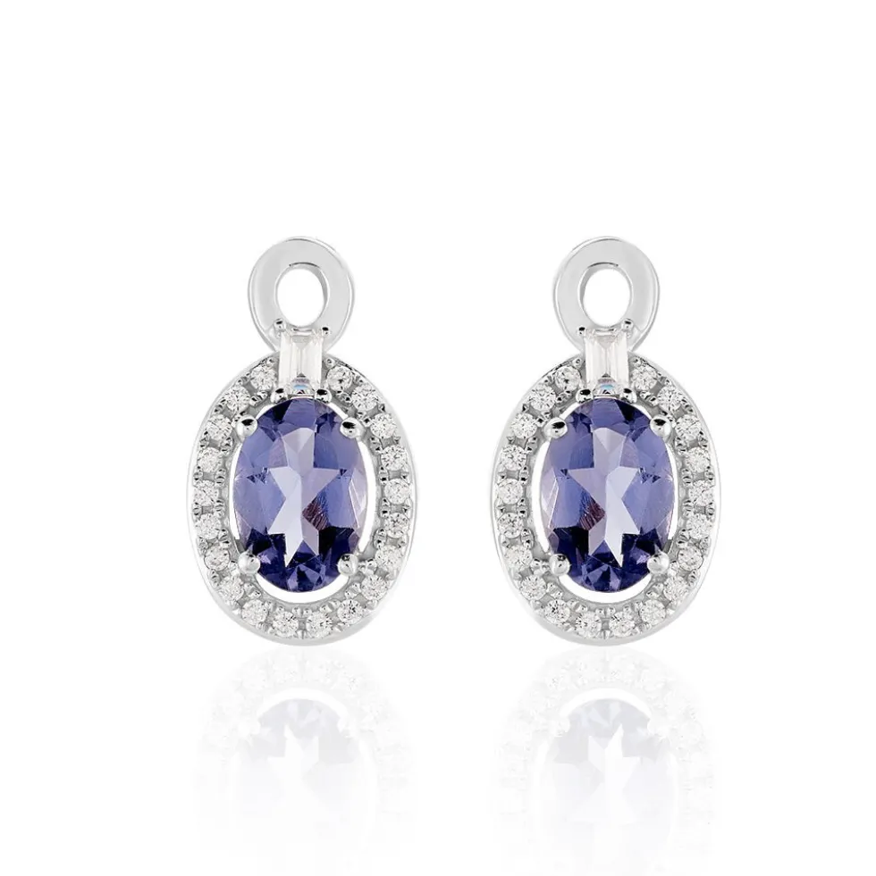 Boucles D'oreilles Pendantes Dally Or Blanc Oxyde De Zirconium Iolite