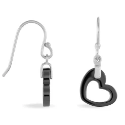 Boucles D'oreilles Pendantes Alena Argent Blanc Céramique Et Oxyde