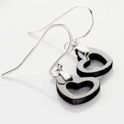 Boucles D'oreilles Pendantes Alena Argent Blanc Céramique Et Oxyde