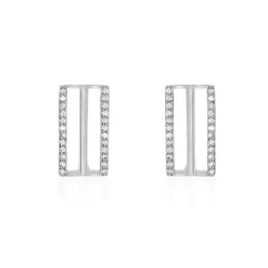 Boucles D'oreilles Pendantes Argent Blanc Oxyde De Zirconium