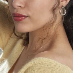 Boucles D'oreilles Pendantes Acier Blanc Allobrox