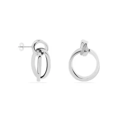 Boucles D'oreilles Pendantes Acier Blanc Allobrox