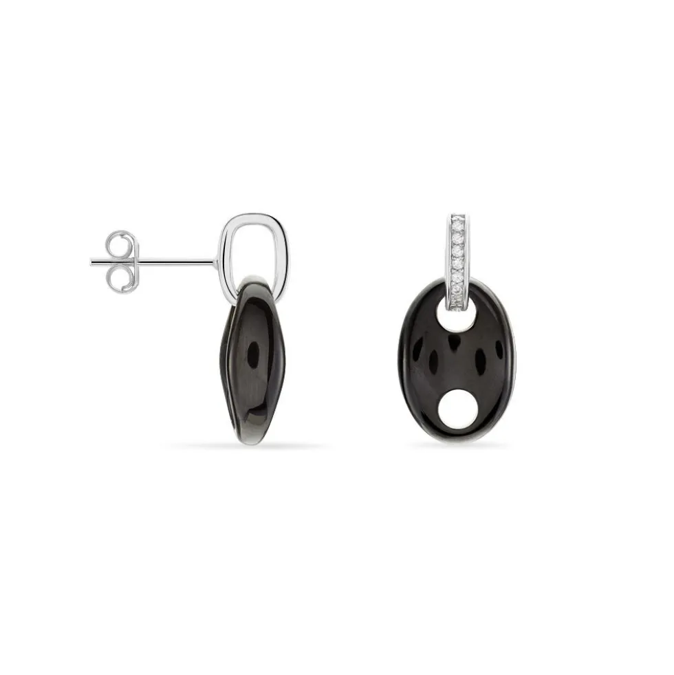 Boucles D'oreilles Pendantes Hattie Argent Céramique Et Oxyde