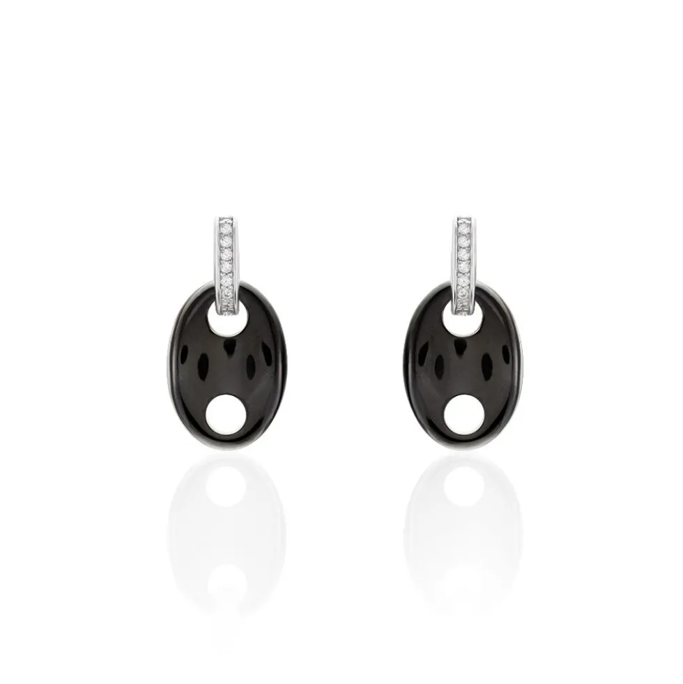 Boucles D'oreilles Pendantes Hattie Argent Céramique Et Oxyde