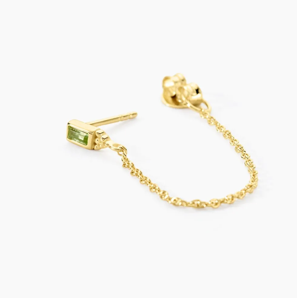Boucles D'Oreilles Pendantes Poem Argent Jaune Péridot