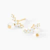 Boucles D'Oreilles Pendantes Elysia Or Jaune Perle De Culture Oxyde De Zirconium