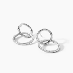 Boucles D'oreilles Pendantes Argent Blanc Vanne