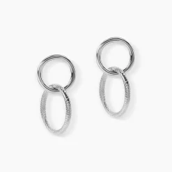 Boucles D'oreilles Pendantes Argent Blanc Vanne