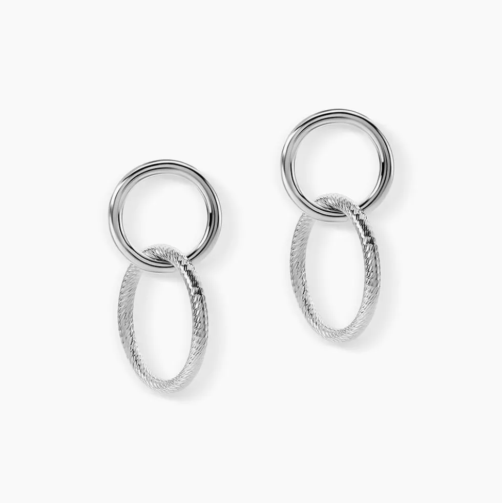 Boucles D'oreilles Pendantes Argent Blanc Vanne