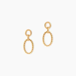 Boucles D'Oreilles Pendantes Estefania Plaqué Or Jaune