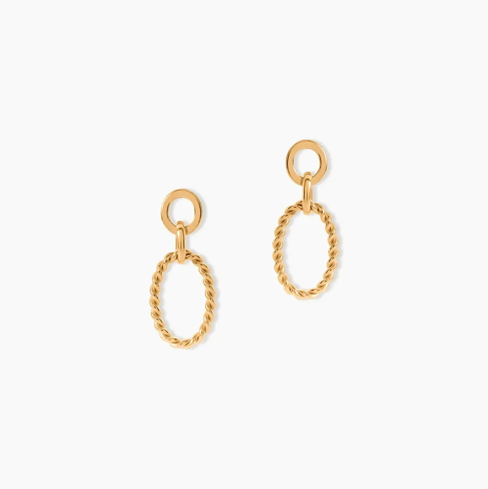 Boucles D'Oreilles Pendantes Estefania Plaqué Or Jaune