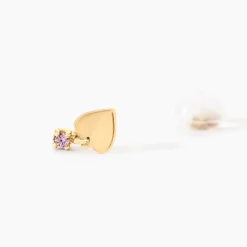 Boucles D'oreilles Pendantes Or Jaune Marie Lou Oxyde De Zirconium