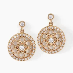 Boucles D'oreilles Pendantes Danya Plaqué Or Doré Oxyde De Zirconium