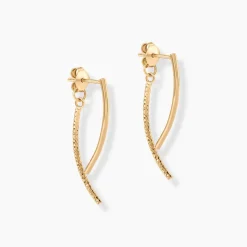 Boucles D'Oreilles Pendantes Joannie Plaqué Or Jaune