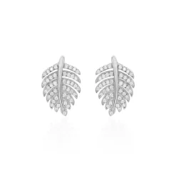 Boucles D'oreilles Pendantes Gabrielle Argent Blanc Oxyde De Zirconium