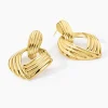 Boucles D'oreilles Pendantes Estefany Acier Inoxydable Doré