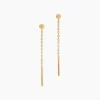 Boucles D'Oreilles Pendantes Falone Plaqué Or Jaune