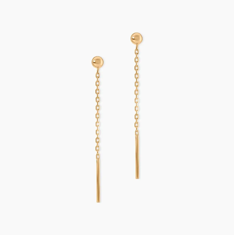 Boucles D'Oreilles Pendantes Falone Plaqué Or Jaune