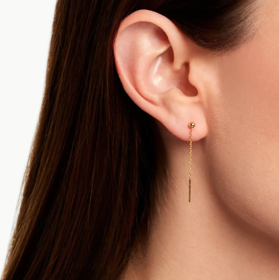 Boucles D'Oreilles Pendantes Falone Plaqué Or Jaune