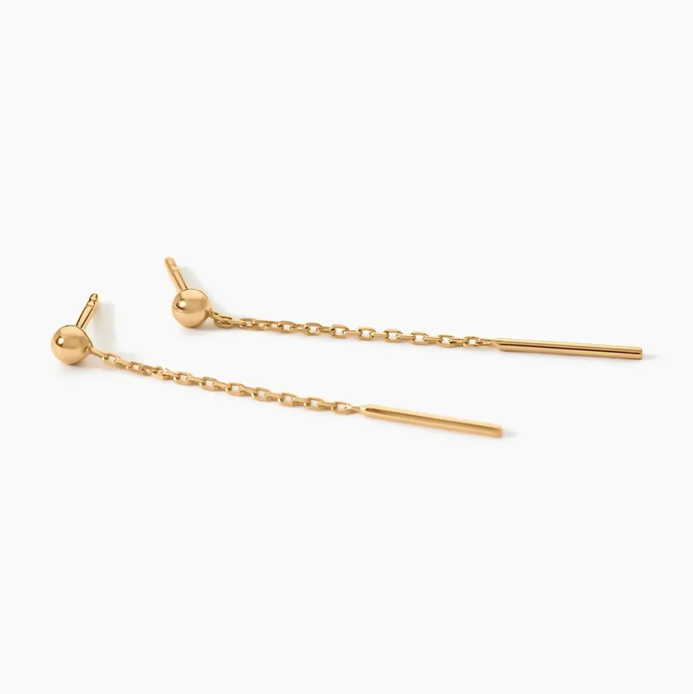 Boucles D'Oreilles Pendantes Falone Plaqué Or Jaune