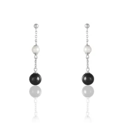 Boucles D'oreilles Pendantes Lucia Cera Argent Blanc Perle De Culture