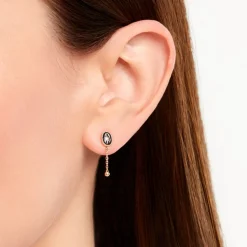 Boucles D'Oreilles Pendantes Alerya Plaqué Or Jaune Oxyde De Zirconium