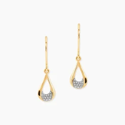 Boucles D'Oreilles Pendantes Ephraim Or Jaune Diamant