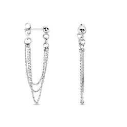 Boucles D'oreilles Pendantes Argent Blanc Novia