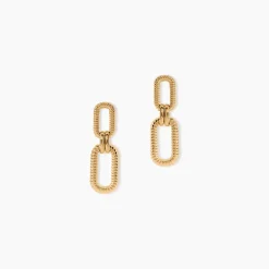 Boucles D'Oreilles Pendantes Feliciana Plaqué Or Jaune