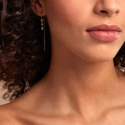 Boucles D'oreilles Pendantes Akonia Plaqué Or Jaune Oxyde De Zirconium