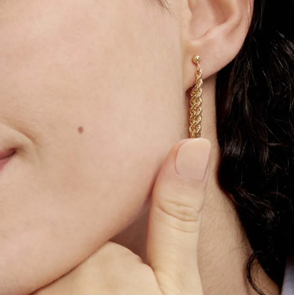 Boucles D'oreilles Pendantes Cordelia Or Jaune