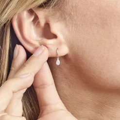 Boucles D'oreilles Pendantes Or Blanc Urzula Diamants