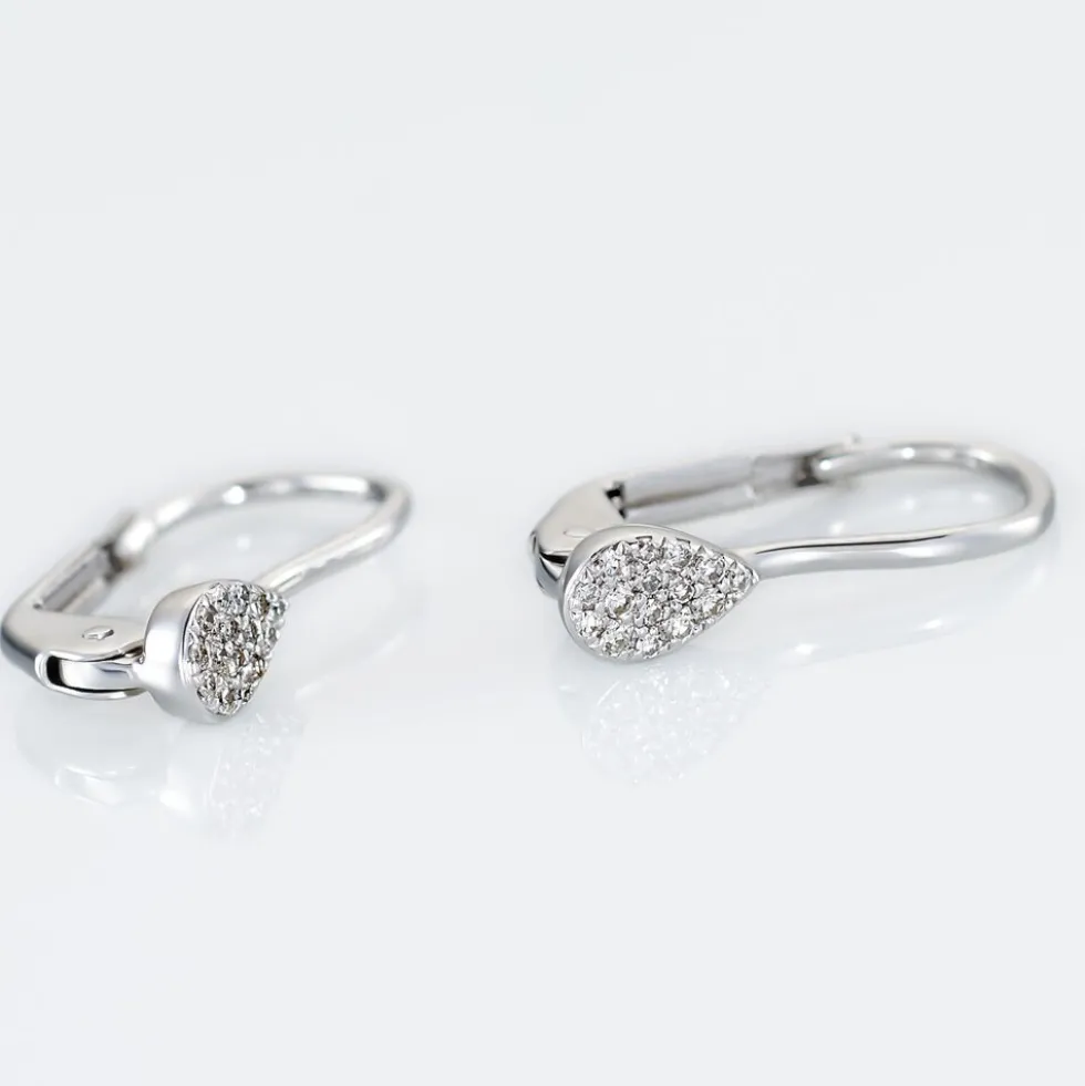 Boucles D'oreilles Pendantes Or Blanc Urzula Diamants