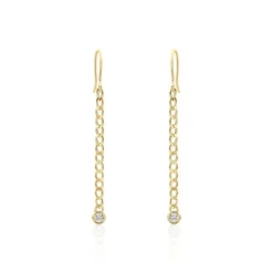 Boucles D'oreilles Pendantes Vienne Or Jaune Oxyde De Zirconium
