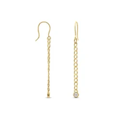 Boucles D'oreilles Pendantes Vienne Or Jaune Oxyde De Zirconium